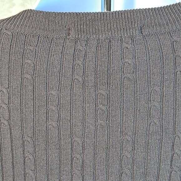 Murano Size Large Brown Sweater Cable Knit Lightweight Vneck NWOT - Picture 5 of 9